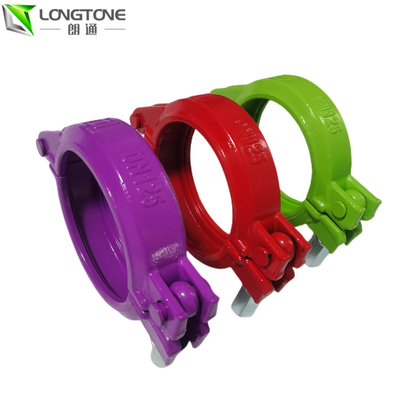 เหล็กหล่อ Schwing ชิ้นส่วนปั๊มคอนกรีต DN100 Pipe Coupling Clamp