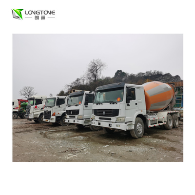6x4 16CBM รถบรรทุกซีเมนต์ใช้แล้วของจีน Sinotruk Howo Mounted Concrete Mixer Trucks