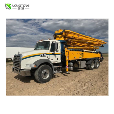 ปั๊มคอนกรีตรถบรรทุก 25T ใช้สูงสุด ความสูงในการส่ง 24 - 36 M ความจุถังน้ำมัน 320L