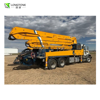 ปั๊มคอนกรีตรถบรรทุก 25T ใช้สูงสุด ความสูงในการส่ง 24 - 36 M ความจุถังน้ำมัน 320L